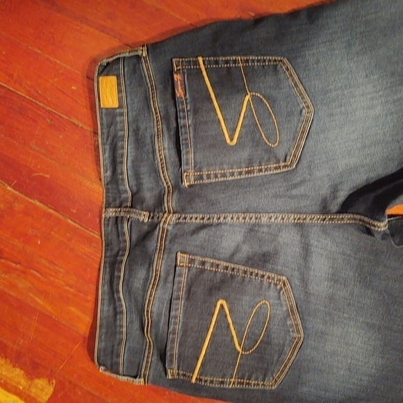 Seven7 Sunset Bermuda Long Length Dark Wash Denim Shorts Sz 14 - Picture 7 of 12